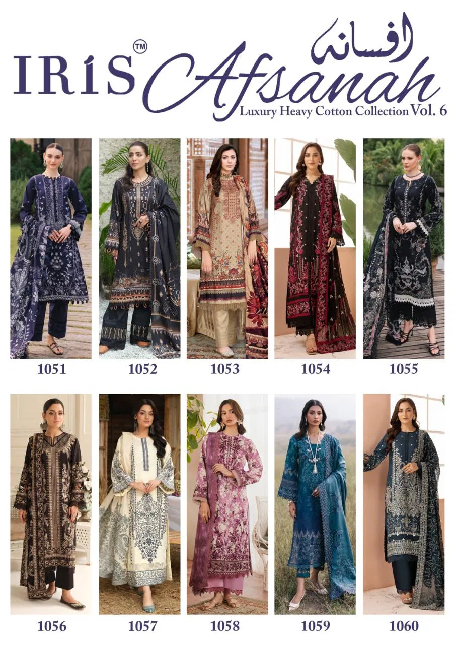 Afsanah Vol 6 By Iris Cotton Printed Pakistani Dress Material Orders In India